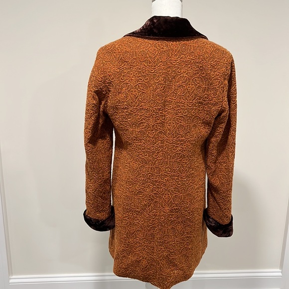 Z by Zelda Wool-blend and Velour Tapestry Print Lightweight Coat Size 8 - Picture 4 of 9